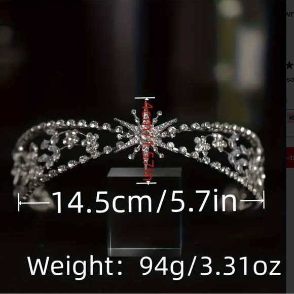 🌼 Luxury Clear Crystal Headband Tiara - Picture 5 of 5